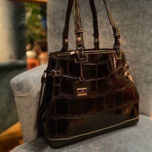 Dooney & Bourke Black Croco-Leather Bag